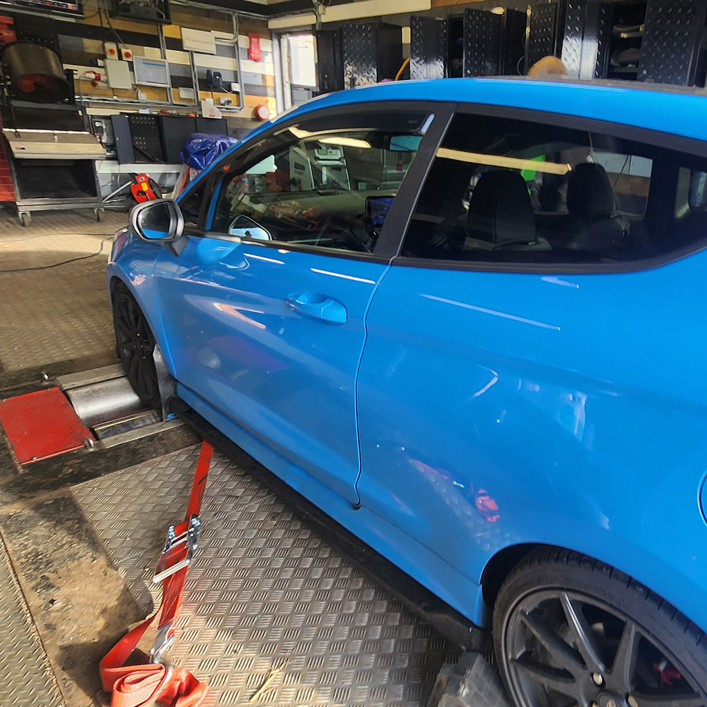 Ford Focus prepared for remapping in South Wales